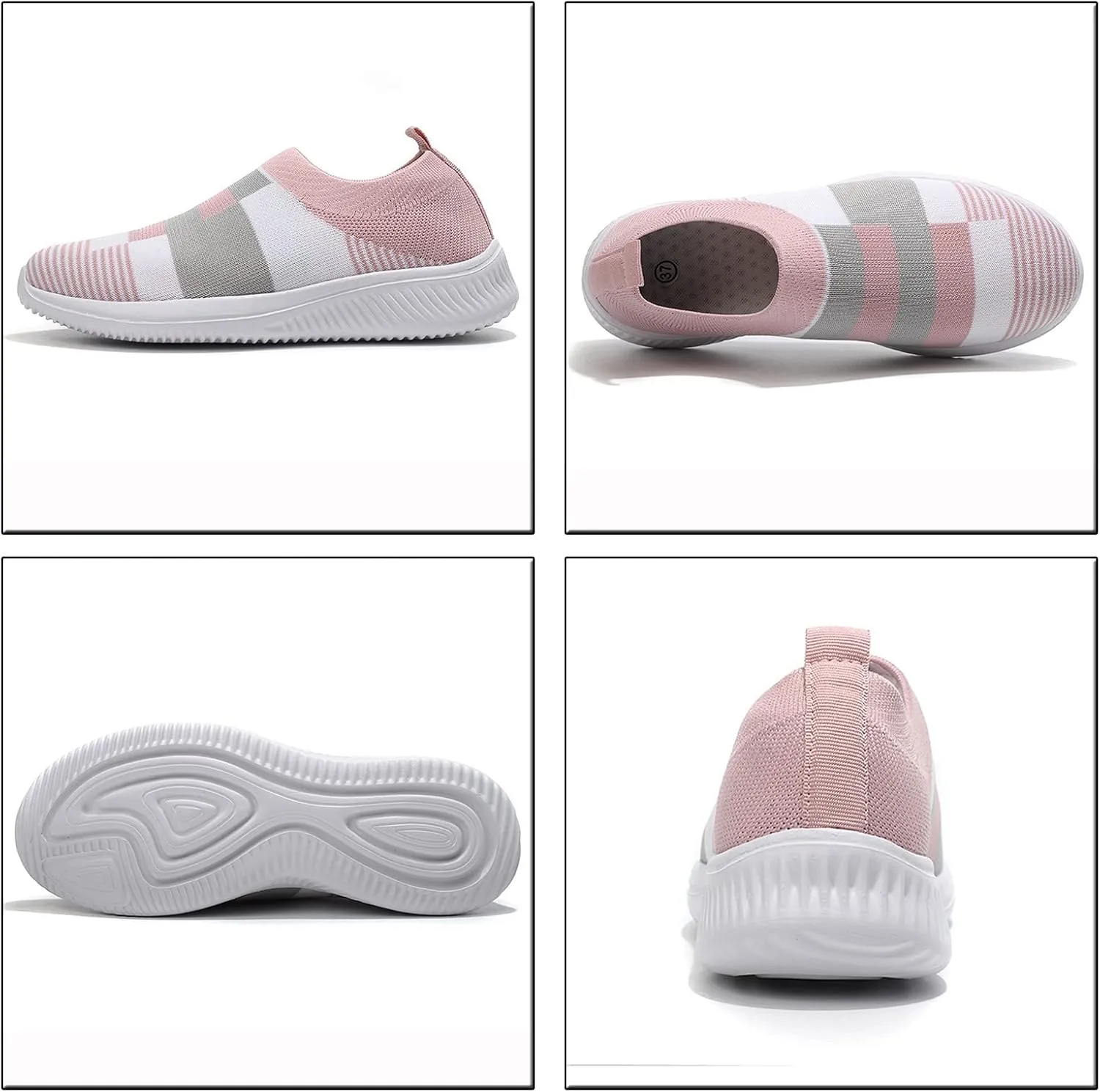 2007 Women's Walking Shoes with Arch Support, Comfortable Fashion Sneakers Casual Shoes Platform Colorblock Slip Ons Running Shoes
