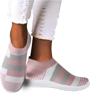 2007 Women's Walking Shoes with Arch Support, Comfortable Fashion Sneakers Casual Shoes Platform Colorblock Slip Ons Running Shoes