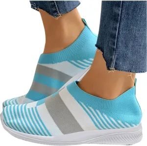 2007 Women's Walking Shoes with Arch Support, Comfortable Fashion Sneakers Casual Shoes Platform Colorblock Slip Ons Running Shoes