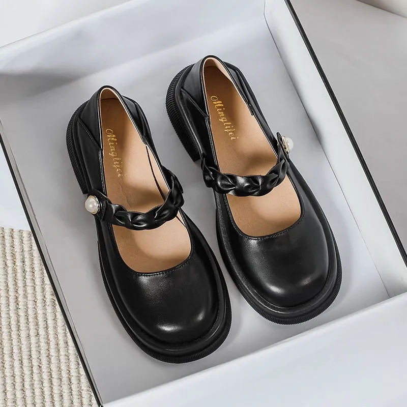 2023 Women's Loafers Shallow Slip On Shoes Women Nurse Ladies Shoes Women Genuine Leather Shoes Woman Platform Casual Soft