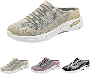2025 Women's Breathable Mesh Open Back Sneakers, Open Back Slip On Sneakers, Outdoor Casual Non Slip Orthopedic Shoes