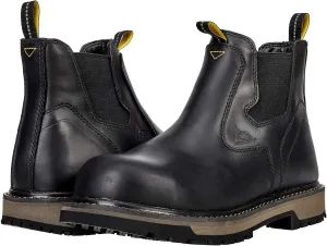 ACE Work Boots Firebrand, Men's Composite Toe (CT) Work Boots, Slip Resistant, Water Resistant, Black, Size 9