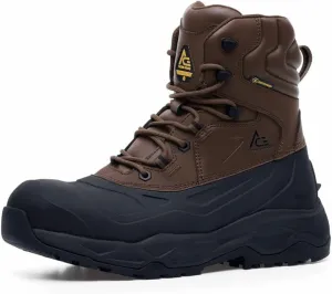 ACE Work Boots Mammoth IV, Men's, Women's, Unisex Composite Toe (CT) Work Boots, Slip Resistant, Water Resistant, Brown,15.5 Women/14 Men