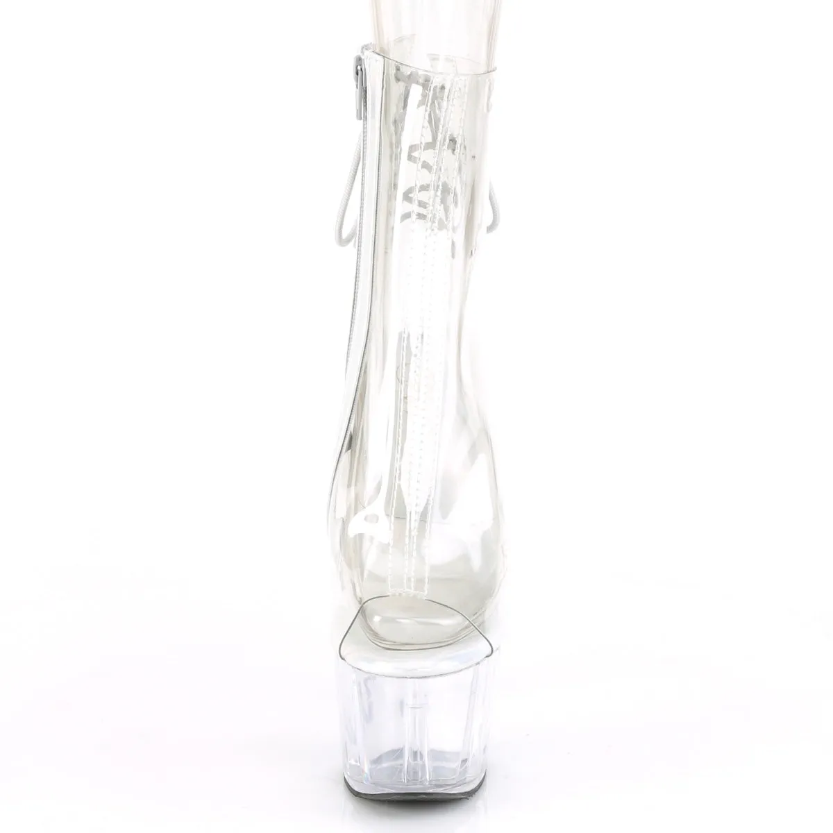 ADORE-1018C Pleasers 7 Inch Heel Clear Pole Dancing Ankle Boots