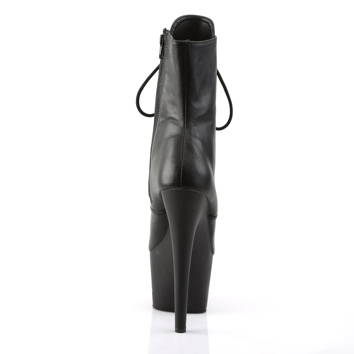 ADORE-1020 Pleaser 7" Heel Black Leather Exotic Dancing Ankle Boots