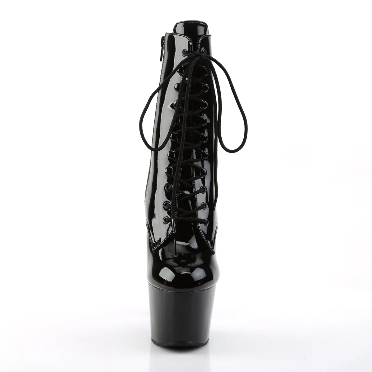 ADORE-1020 Pleaser 7" Heel Black Patent Exotic Dancing Ankle Boots