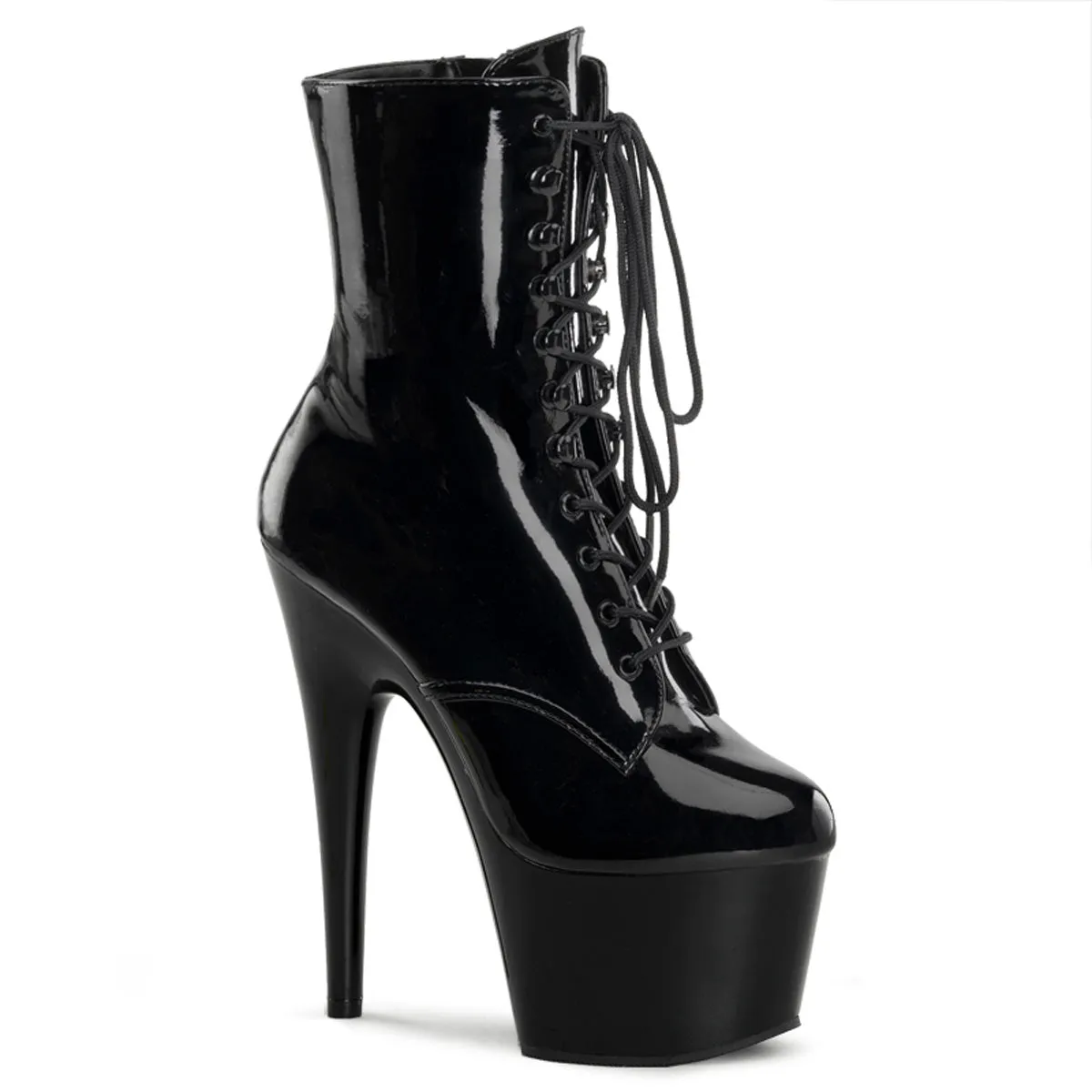 ADORE-1020 Pleaser 7" Heel Black Patent Exotic Dancing Ankle Boots