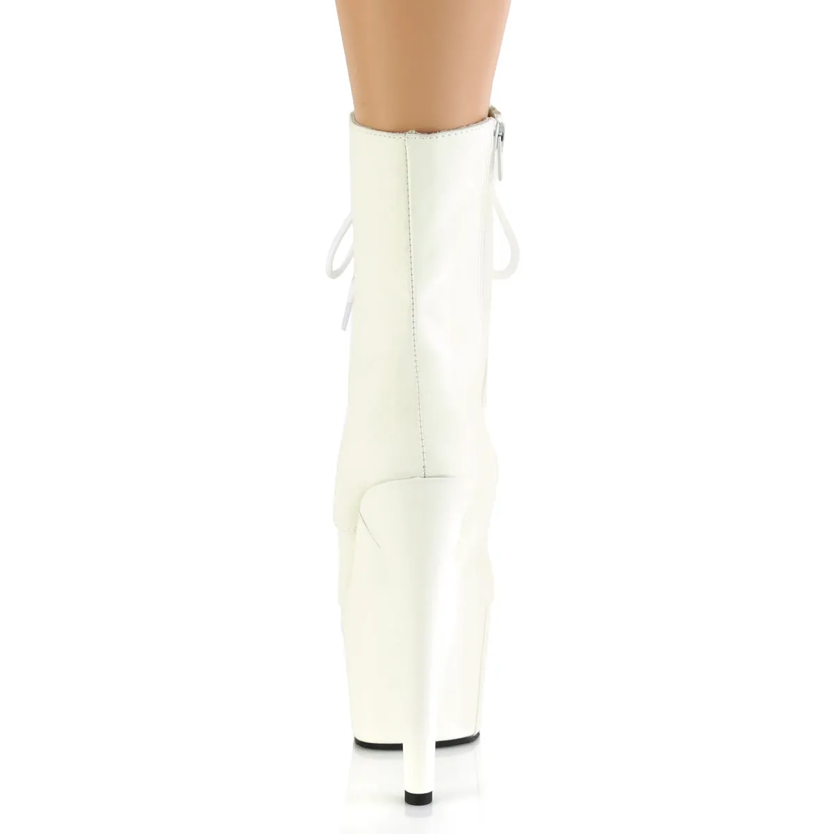 ADORE-1020GD Pleasers 7" Heel White UV Exotic Dancer Ankle Boots