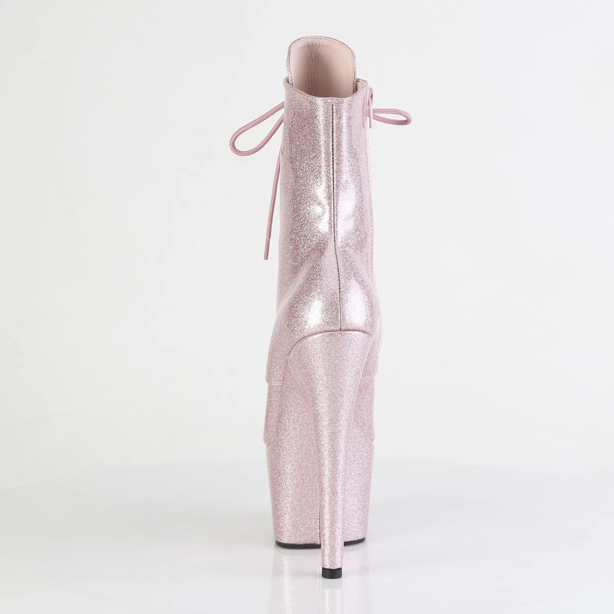 ADORE-1020GP Pleaser Blush Glitter Patent Ankle Boots