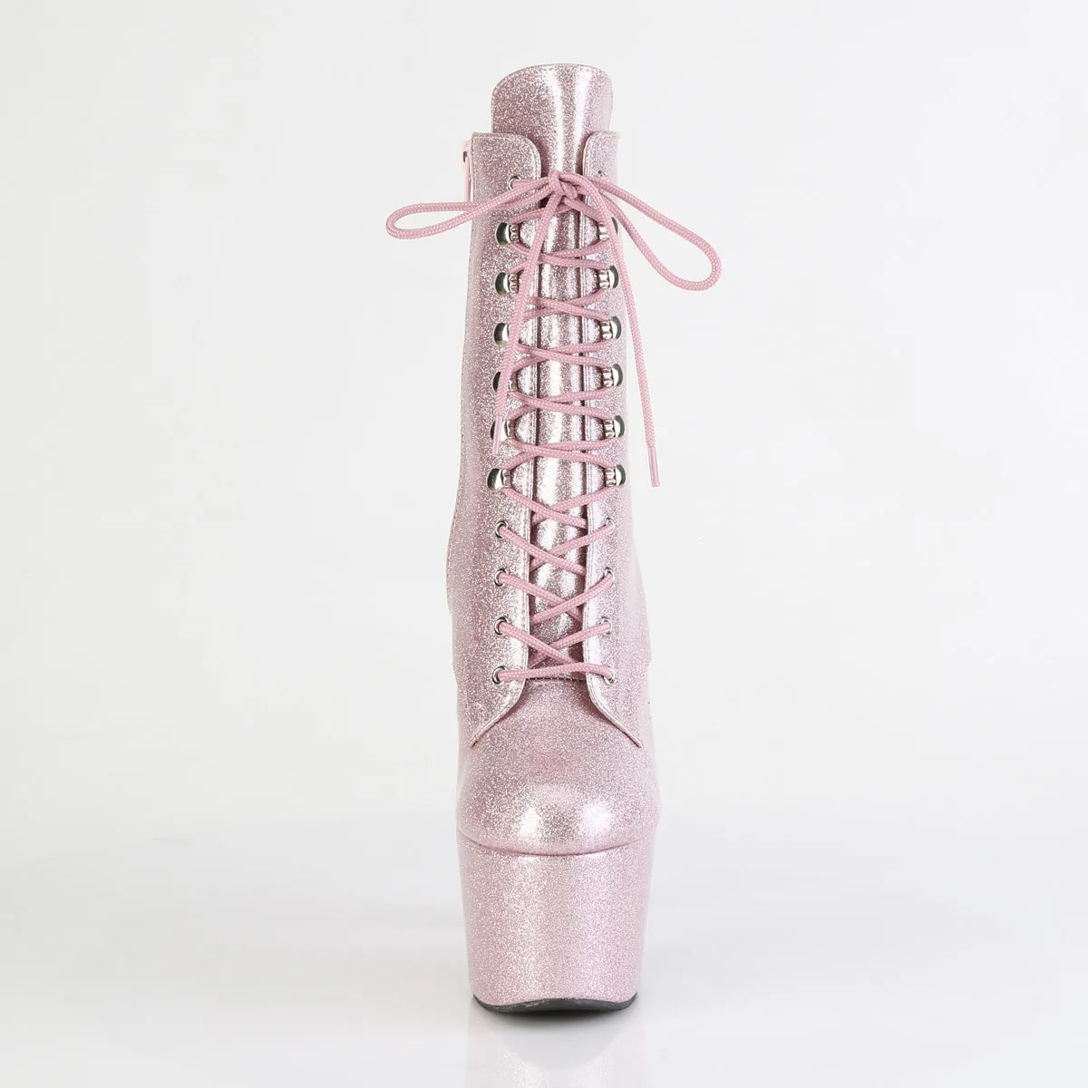 ADORE-1020GP Pleaser Blush Glitter Patent Ankle Boots