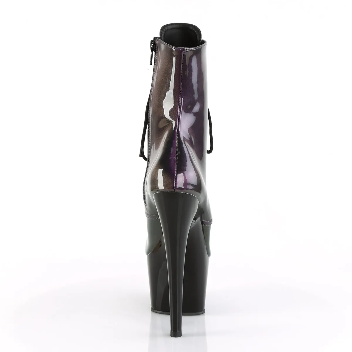 ADORE-1020SHG Pleaser 7" Heel Purple Pole Dancing Lace Up  Ankle Boots