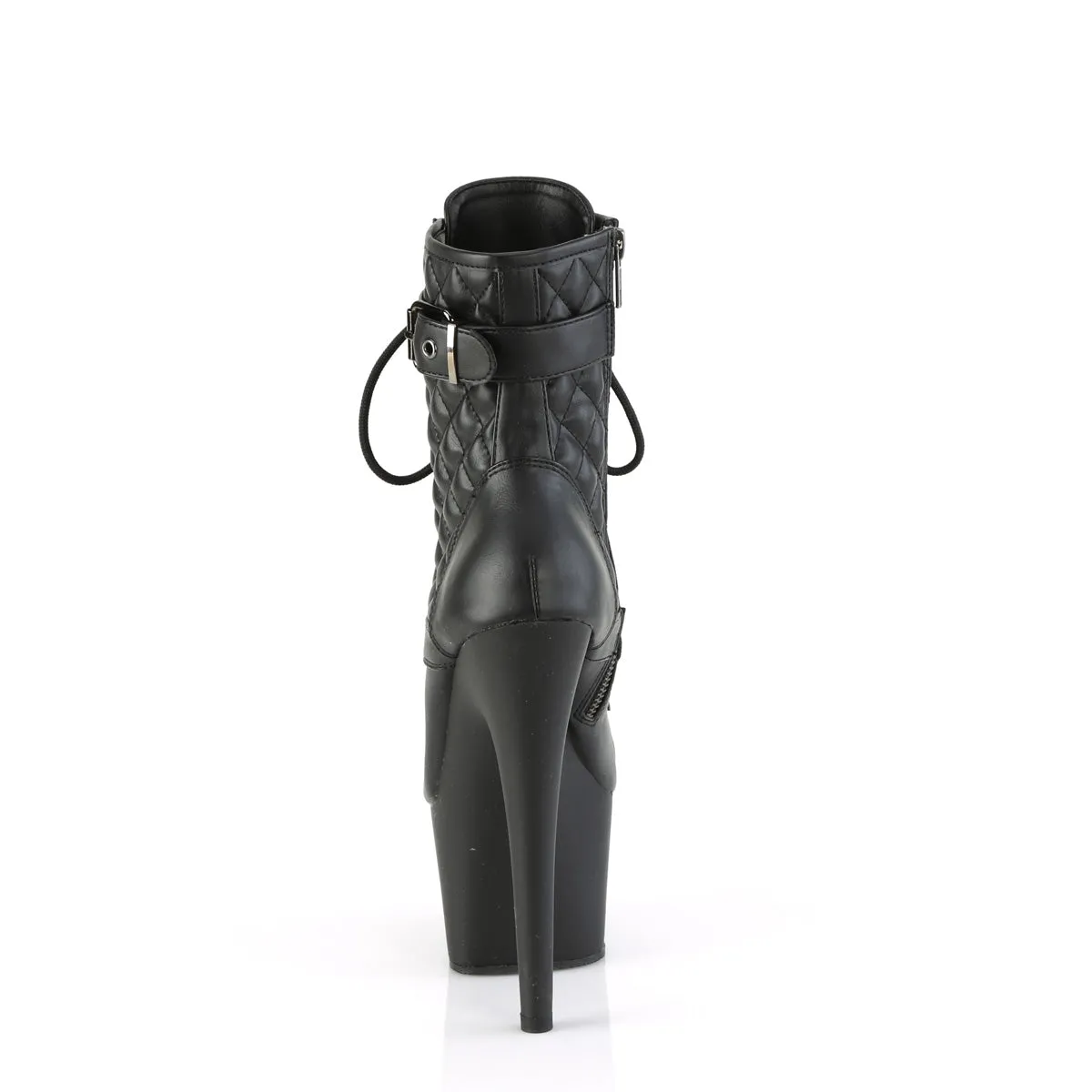 ADORE-1033 Pleaser Black Faux Leather Exotic Dancing Ankle Boots