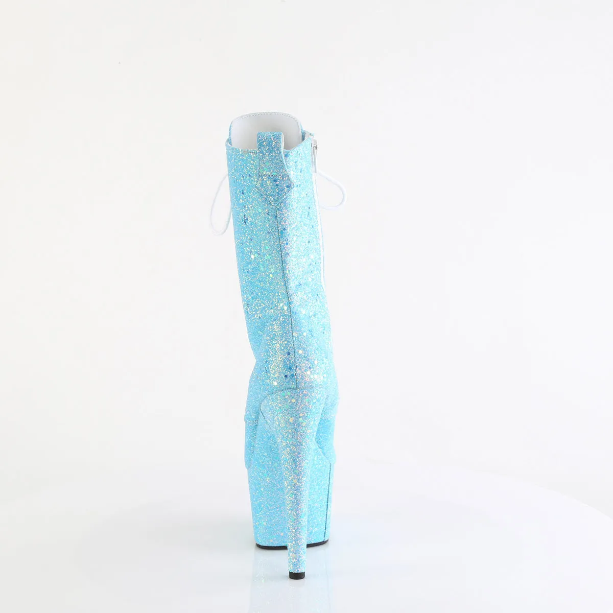 Adore 1040IG  Blue Iridescent Glitter 7" Heel Platform Mid Calf Ankle Boots Direct