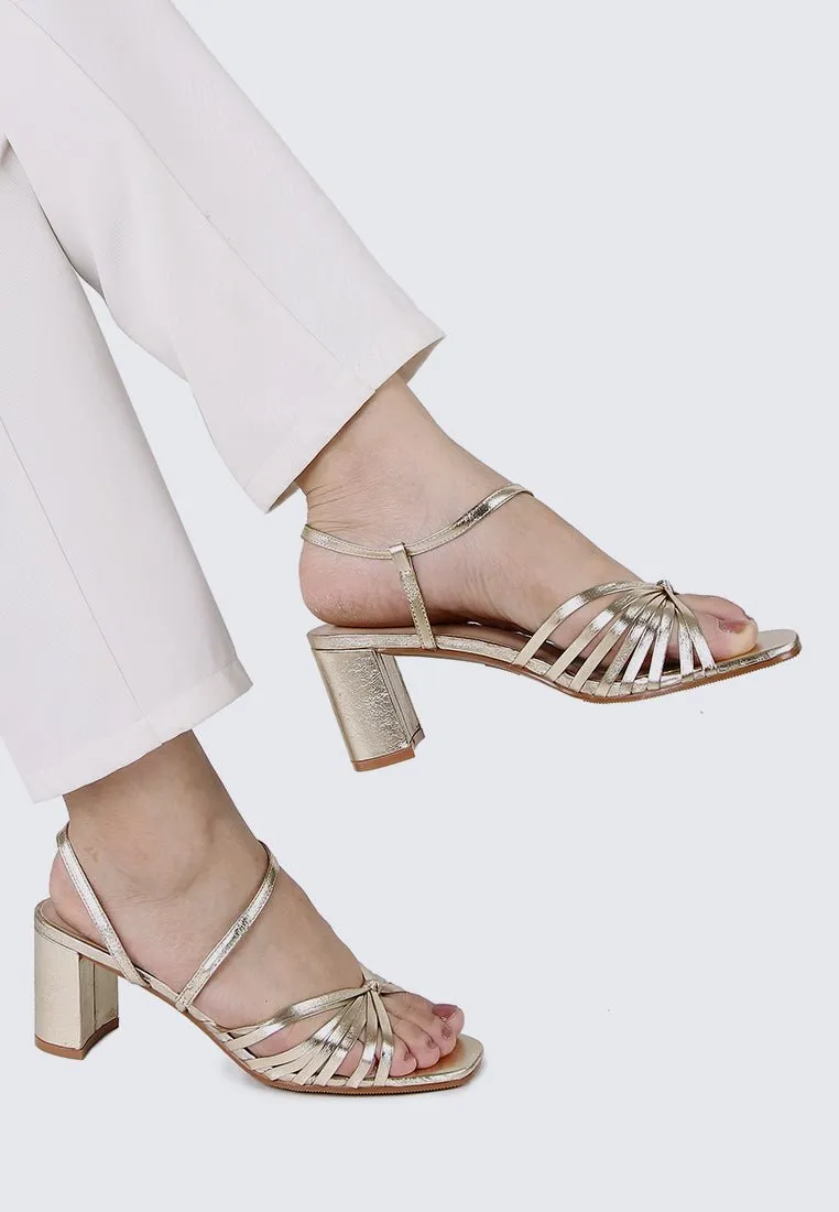 Alma Comfy Heels In Gold
