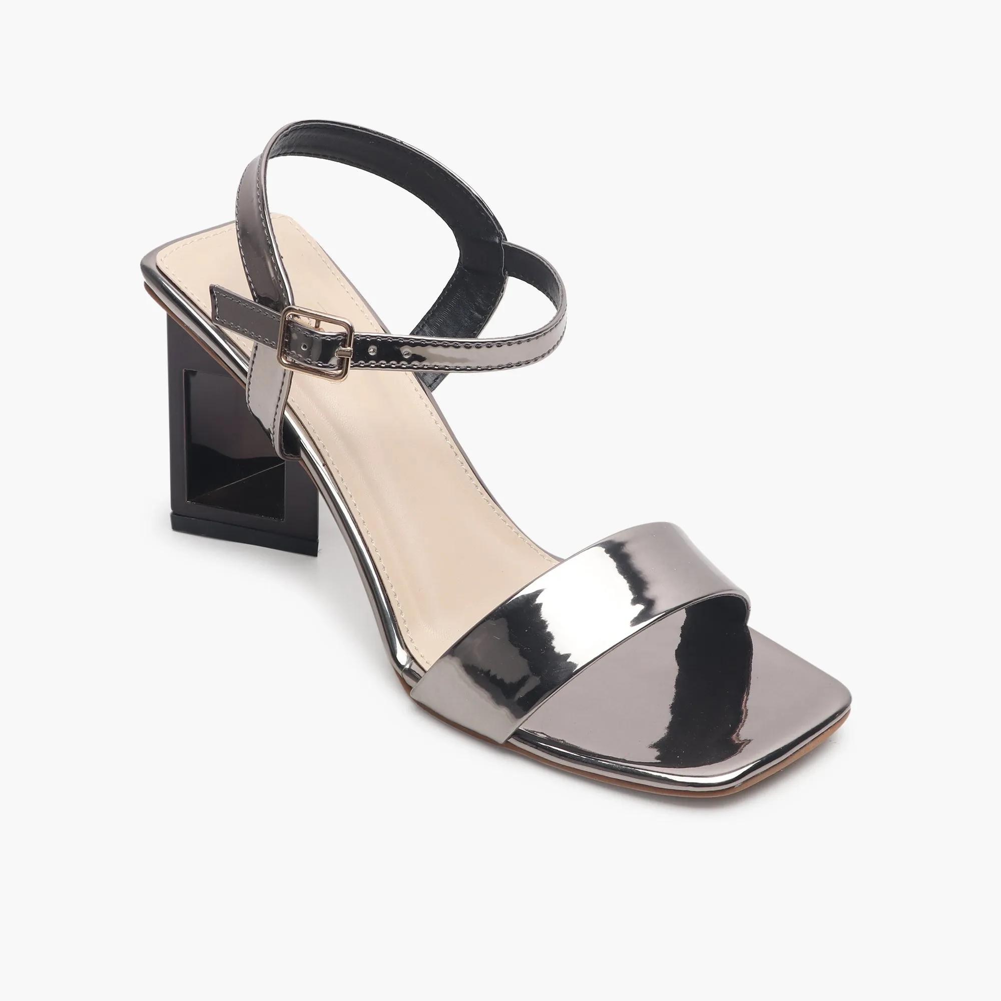 Angular Sculptural Heel Sandals
