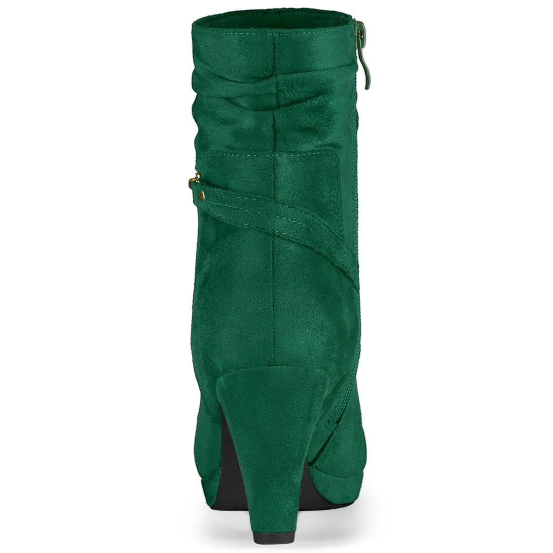 Ankle Zip Platform High Heel Mid Calf Boots