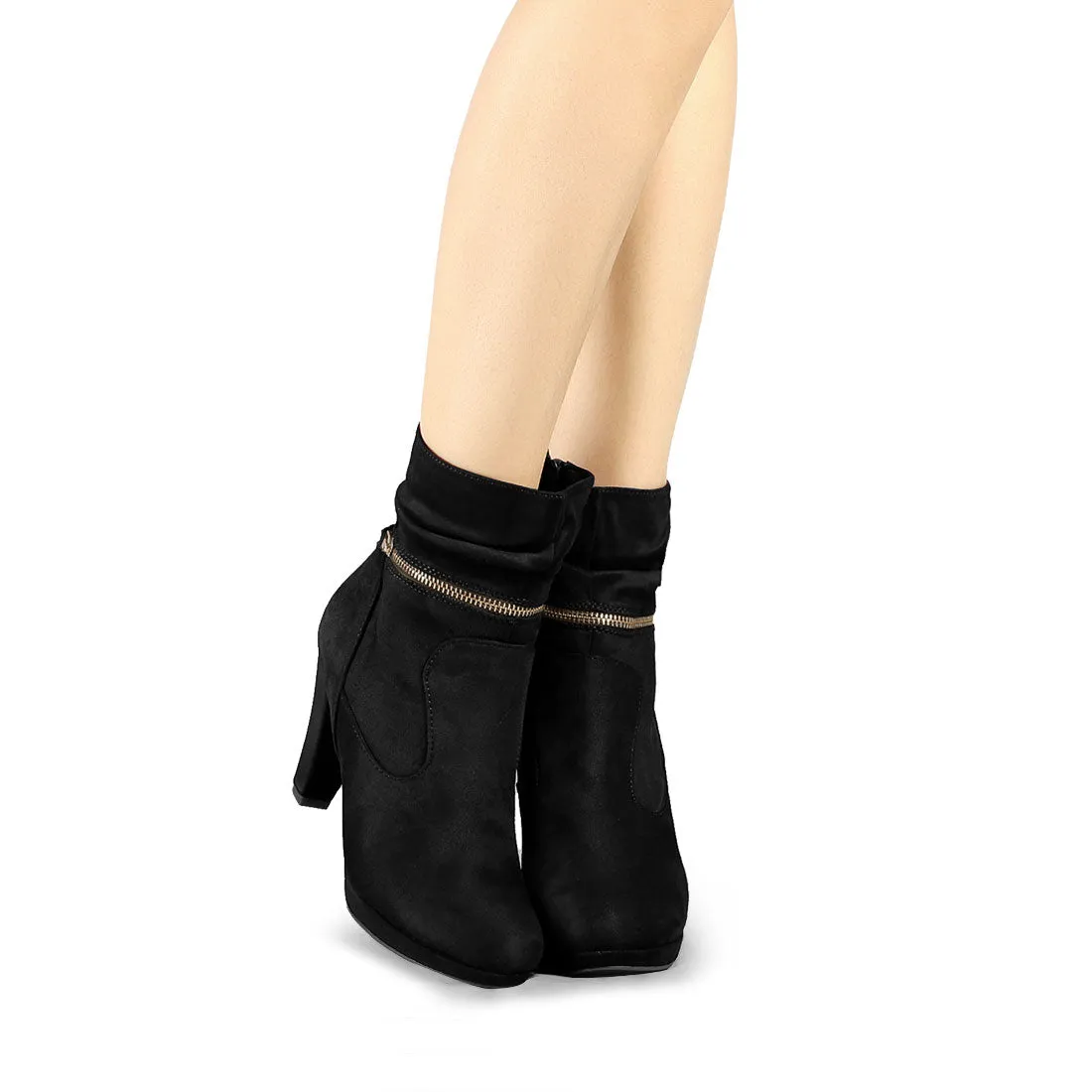 Ankle Zip Platform High Heel Mid Calf Boots