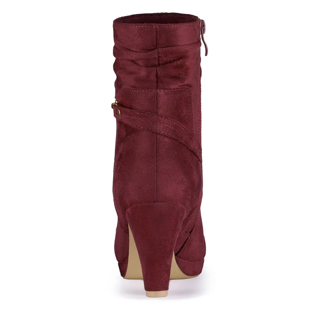 Ankle Zip Platform High Heel Mid Calf Boots