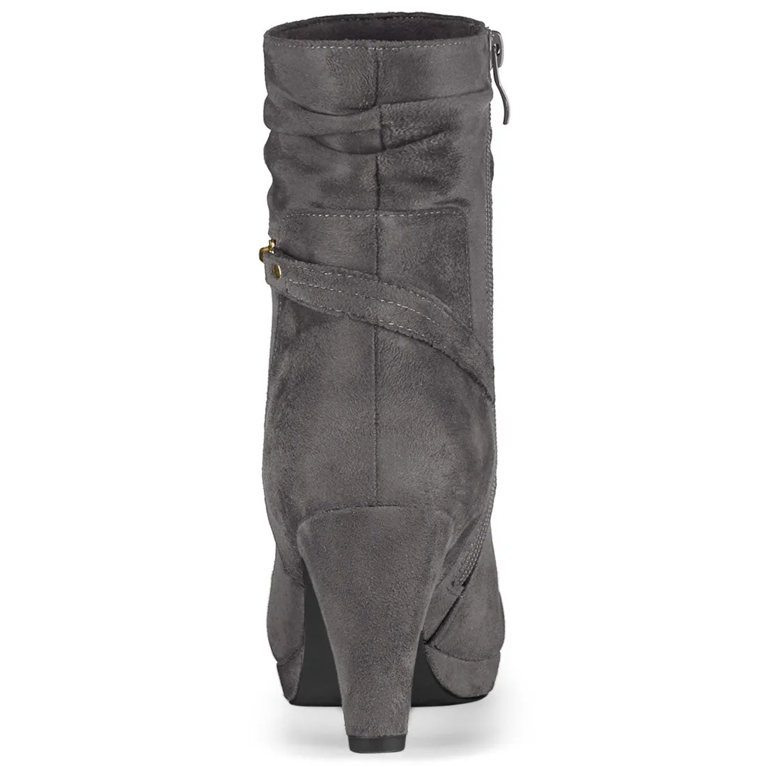 Ankle Zip Platform High Heel Mid Calf Boots