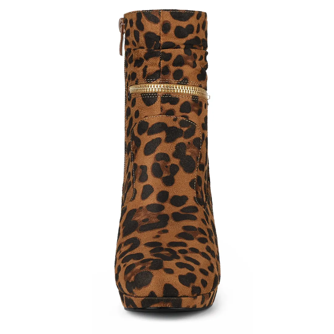Ankle Zip Platform High Heel Mid Calf Boots