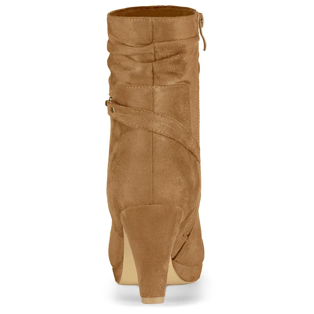 Ankle Zip Platform High Heel Mid Calf Boots