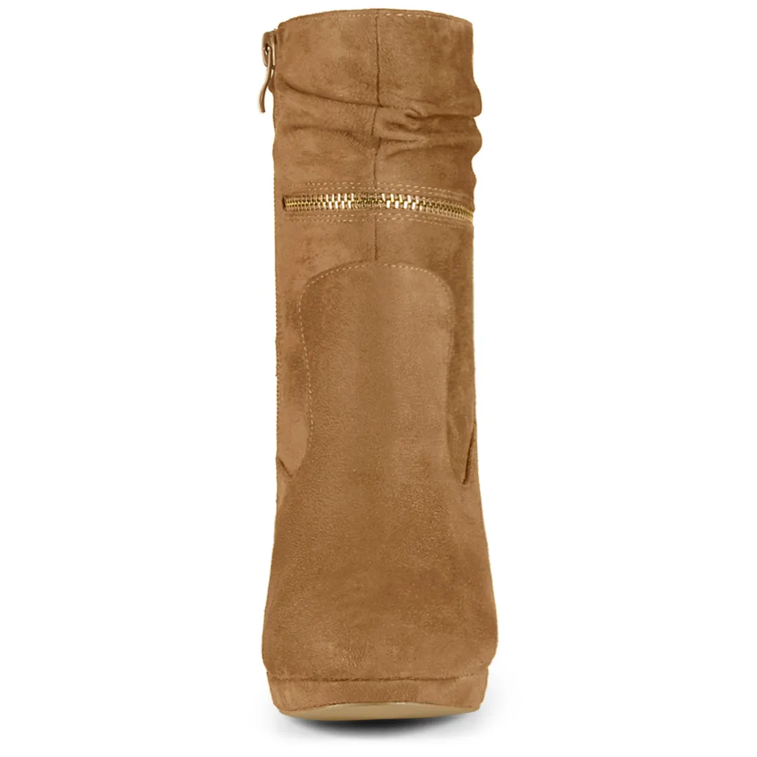 Ankle Zip Platform High Heel Mid Calf Boots