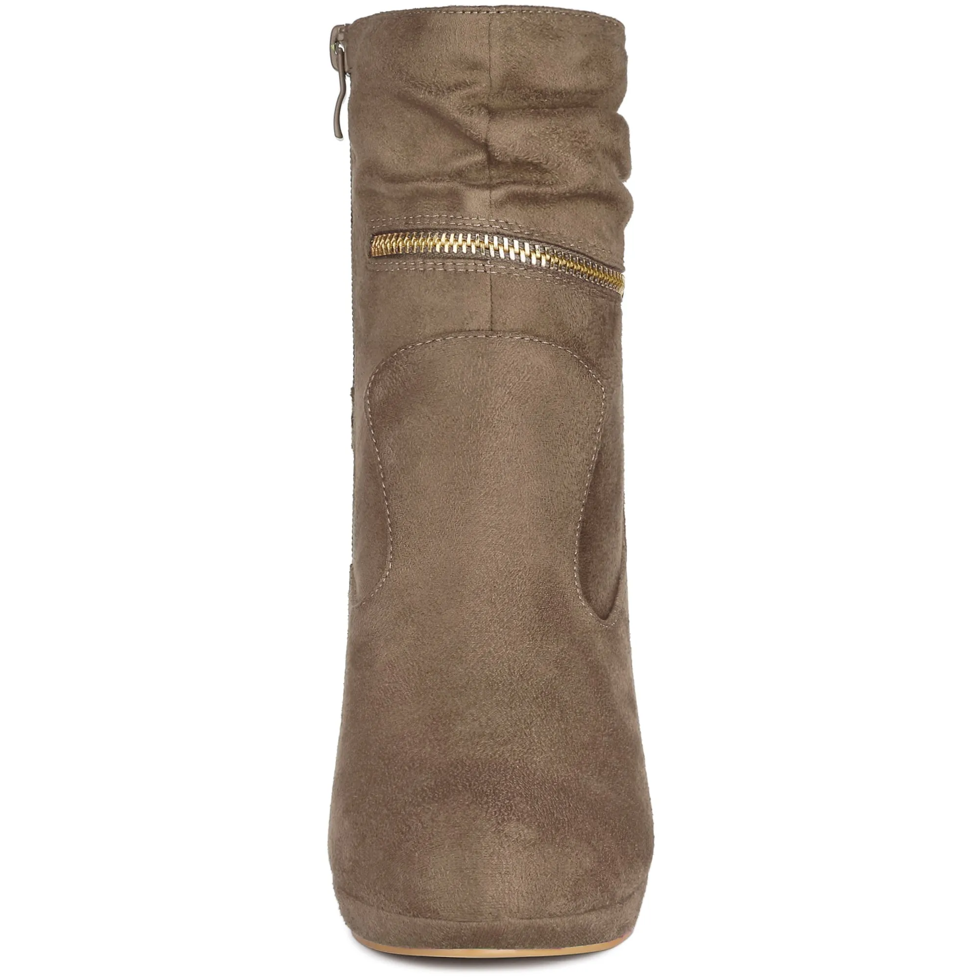 Ankle Zip Platform High Heel Mid Calf Boots