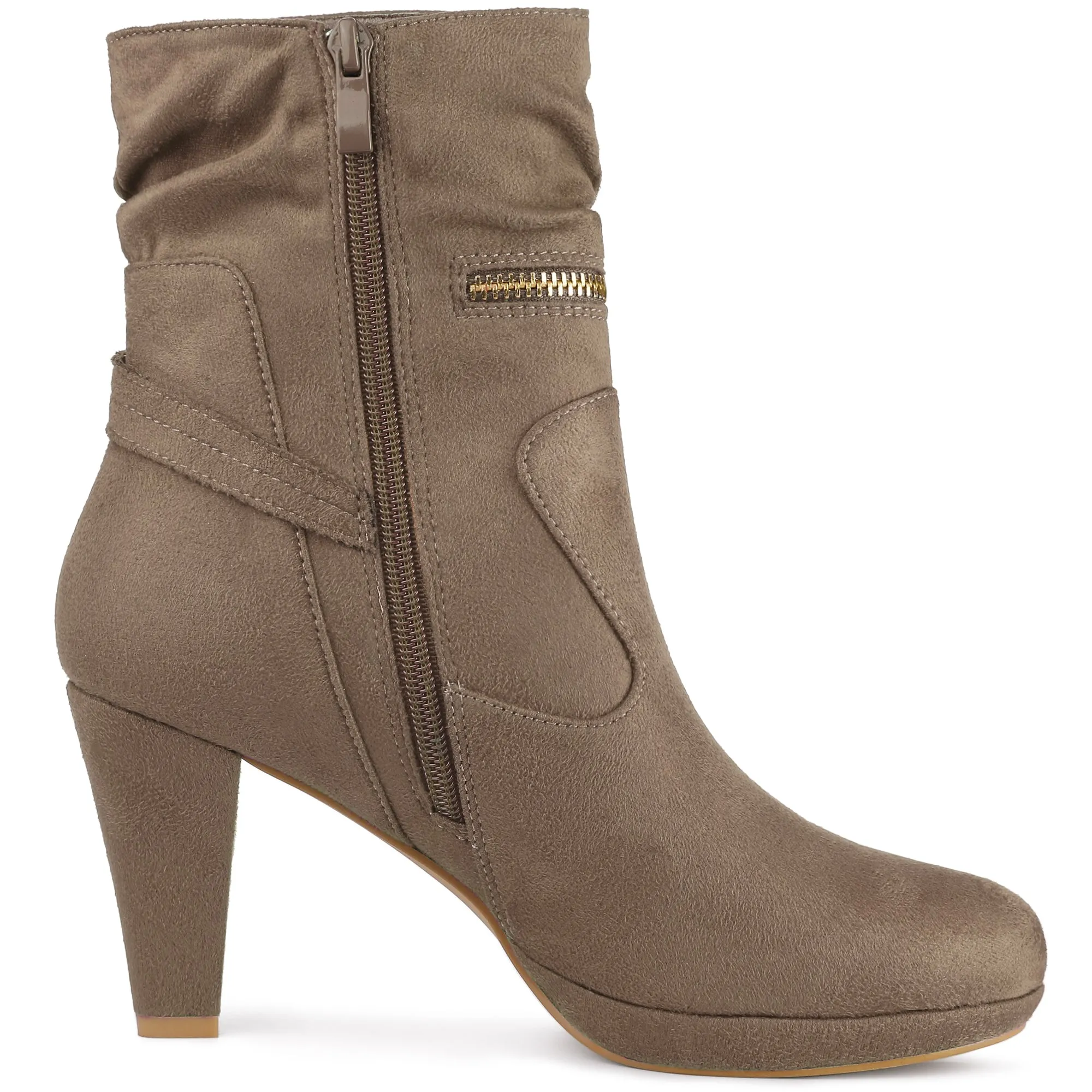 Ankle Zip Platform High Heel Mid Calf Boots