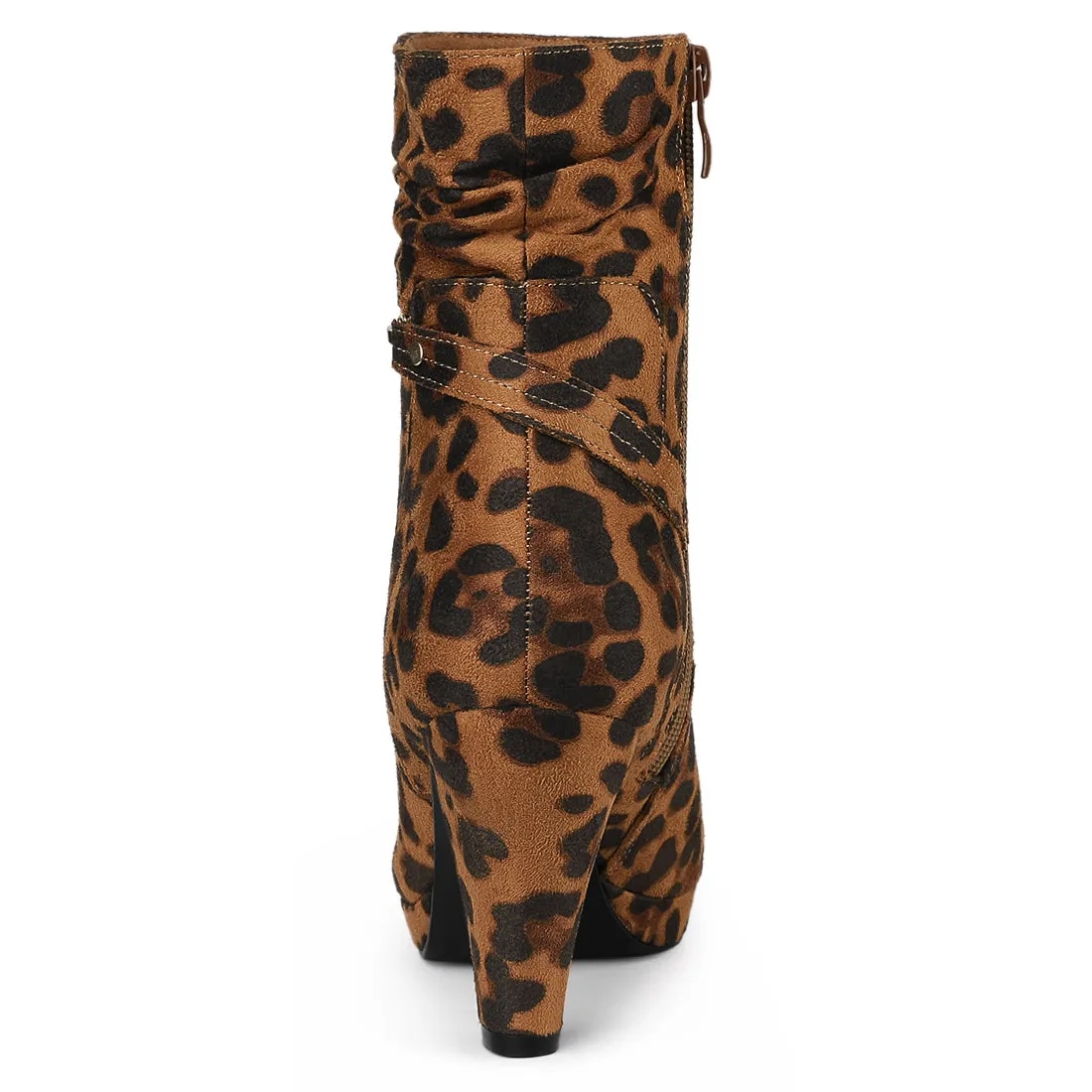 Ankle Zip Platform High Heel Mid Calf Boots