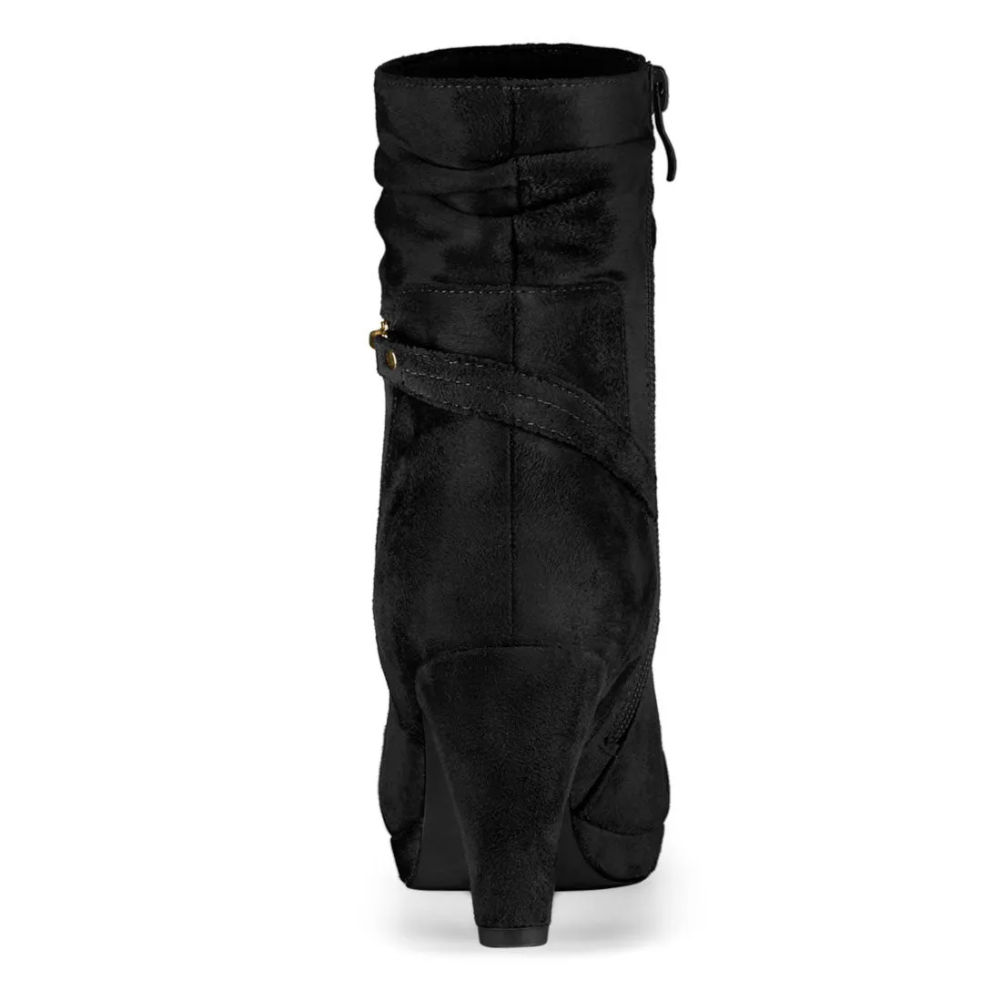 Ankle Zip Platform High Heel Mid Calf Boots