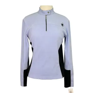 Arista Velvet Quarter Zip Long Sleeve Shirt in Lavender/Black - Women's Medium