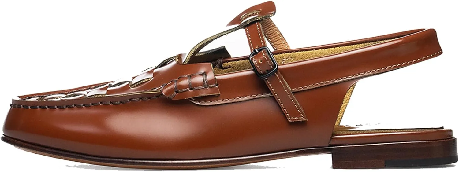 Arqa Women's Comfortable Slingback T-bar Loafers Interwoven Front Detail Flats Soft Handmade Loafers & Slip-ons Fashion Dress Flats for Work Dating Business Casual Shoes