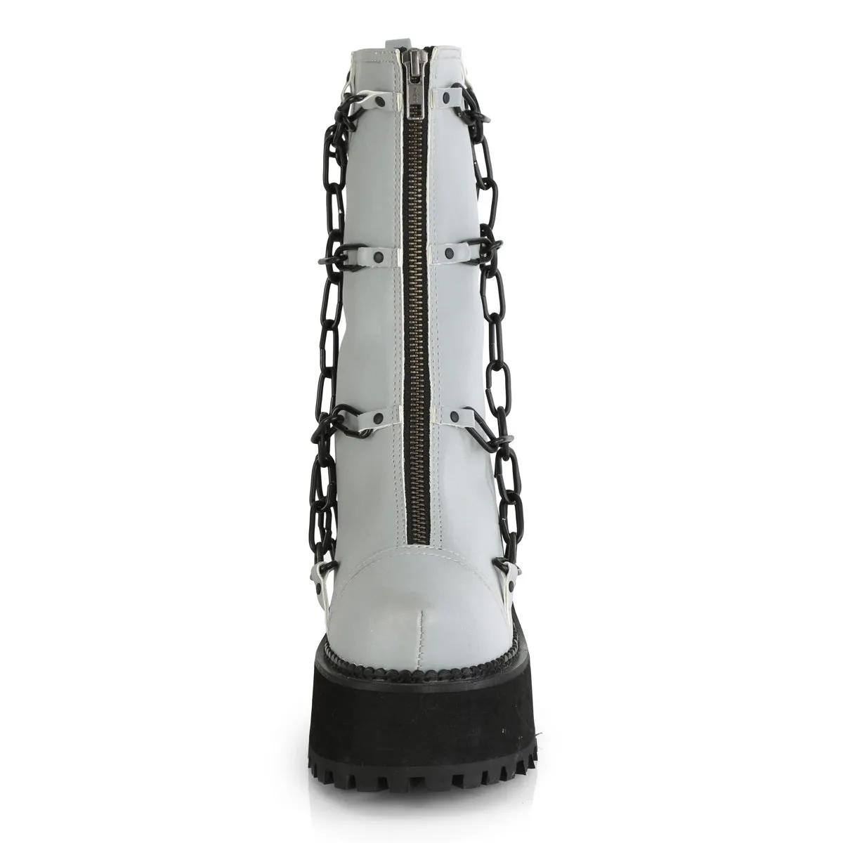 ASSAULT-66 DemoniaCult Grey Sexy Women's Ankle Boots (Alternative Footwear)