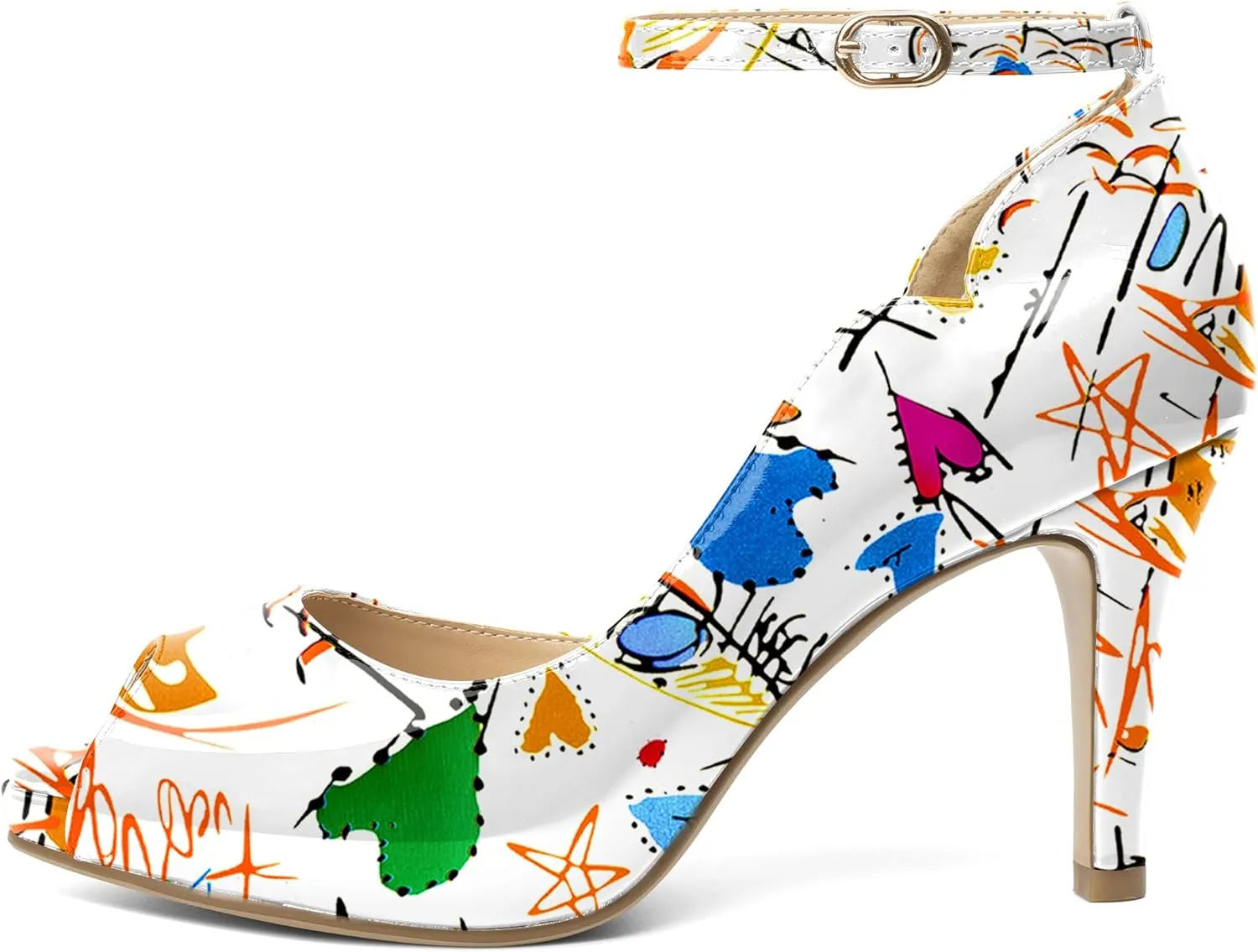 AUMOTED High Heels Pumps Platforms Shoes for Party Daily 3.4" Dressy Pumps