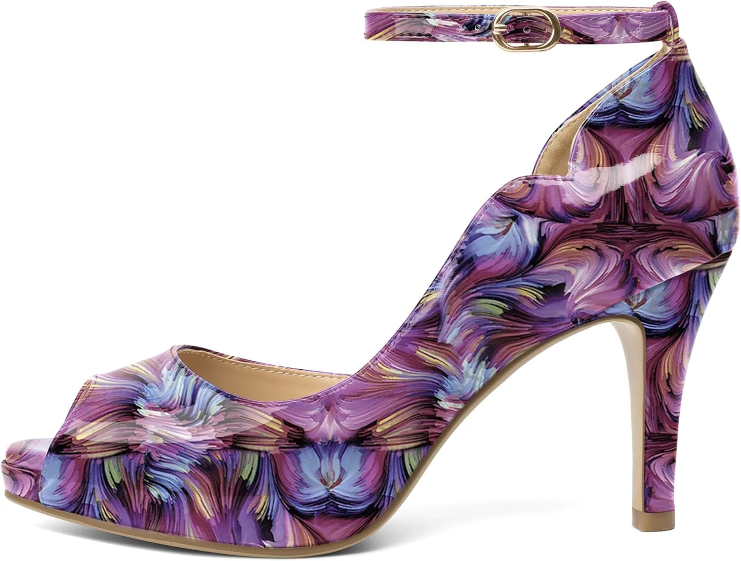 AUMOTED High Heels Pumps Platforms Shoes for Party Daily 3.4" Dressy Pumps