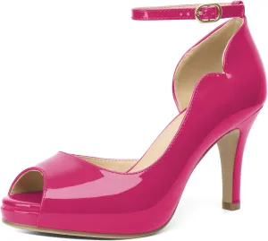 AUMOTED High Heels Pumps Platforms Shoes for Party Daily 3.4" Dressy Pumps