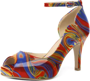 AUMOTED High Heels Pumps Platforms Shoes for Party Daily 3.4" Dressy Pumps