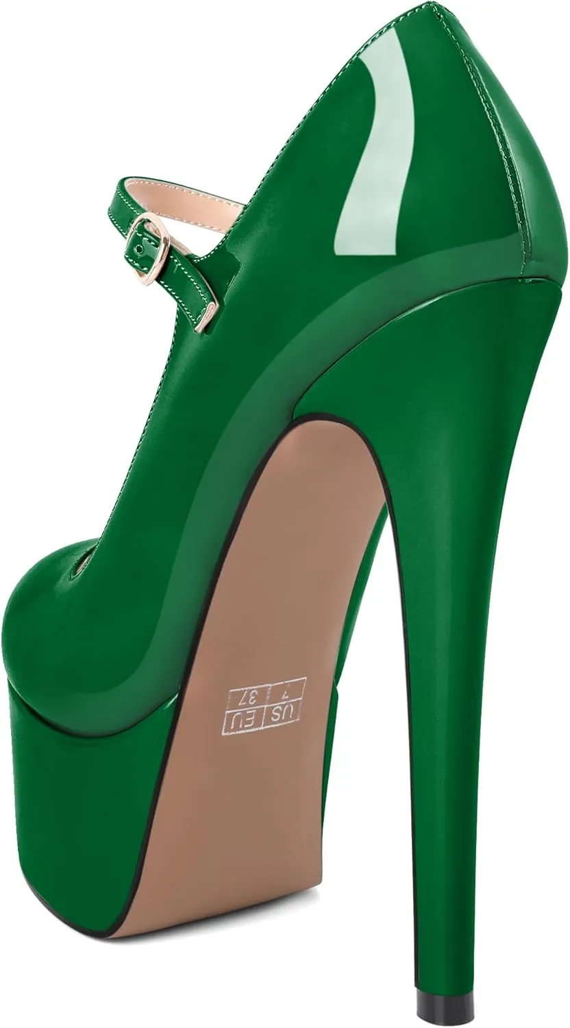 AUMOTED Women's Platforms Pumps 5.9 inch Stiletto High Heels Sexy Shoes for Wedding Party