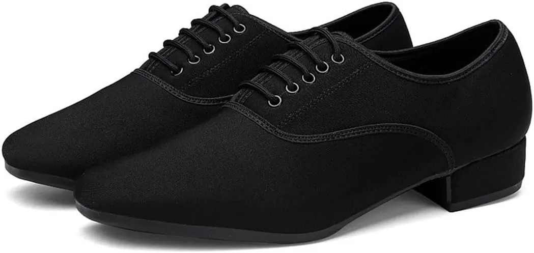 Ballroom Dance Shoes for Men, 2.5Cm Heel Dancing Shoe Latin Performance Practice Dance Shoes Canvas Dance Sneaker