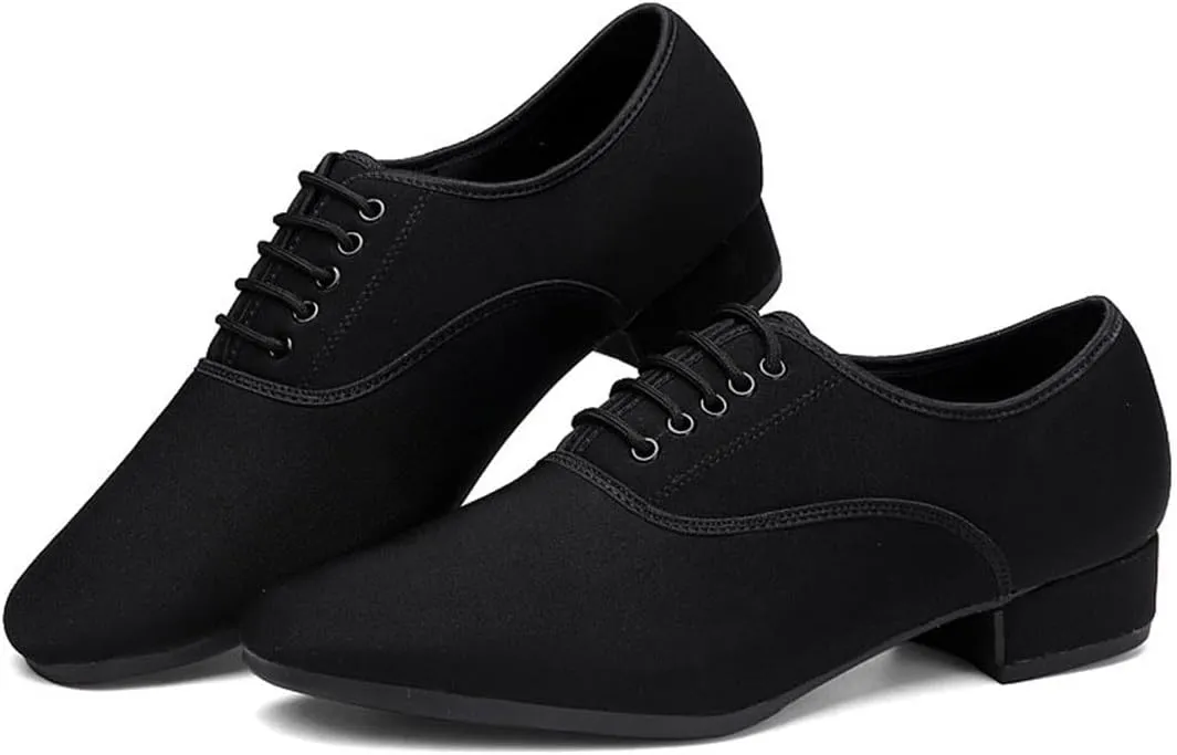 Ballroom Dance Shoes for Men, 2.5Cm Heel Dancing Shoe Latin Performance Practice Dance Shoes Canvas Dance Sneaker