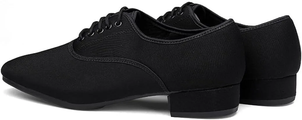 Ballroom Dance Shoes for Men, 2.5Cm Heel Dancing Shoe Latin Performance Practice Dance Shoes Canvas Dance Sneaker