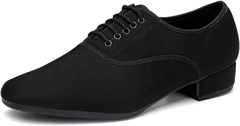 Ballroom Dance Shoes for Men, 2.5Cm Heel Dancing Shoe Latin Performance Practice Dance Shoes Canvas Dance Sneaker