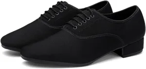 Ballroom Dance Shoes for Men, 2.5Cm Heel Dancing Shoe Latin Performance Practice Dance Shoes Canvas Dance Sneaker