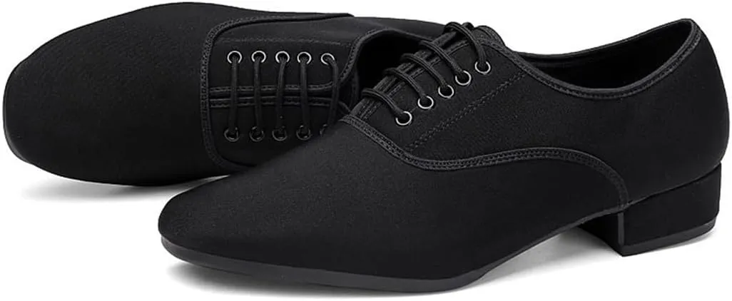 Ballroom Dance Shoes for Men, 2.5Cm Heel Dancing Shoe Latin Performance Practice Dance Shoes Canvas Dance Sneaker