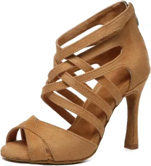Ballroom Dance Shoes Open Toe Latin Ankle Dance Boots,YCL635