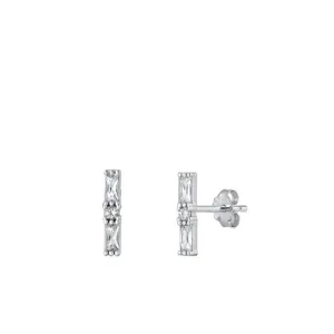 Bar silver earrings