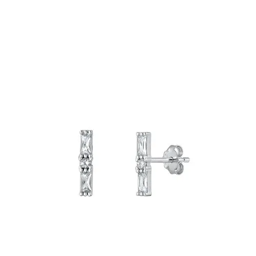 Bar silver earrings