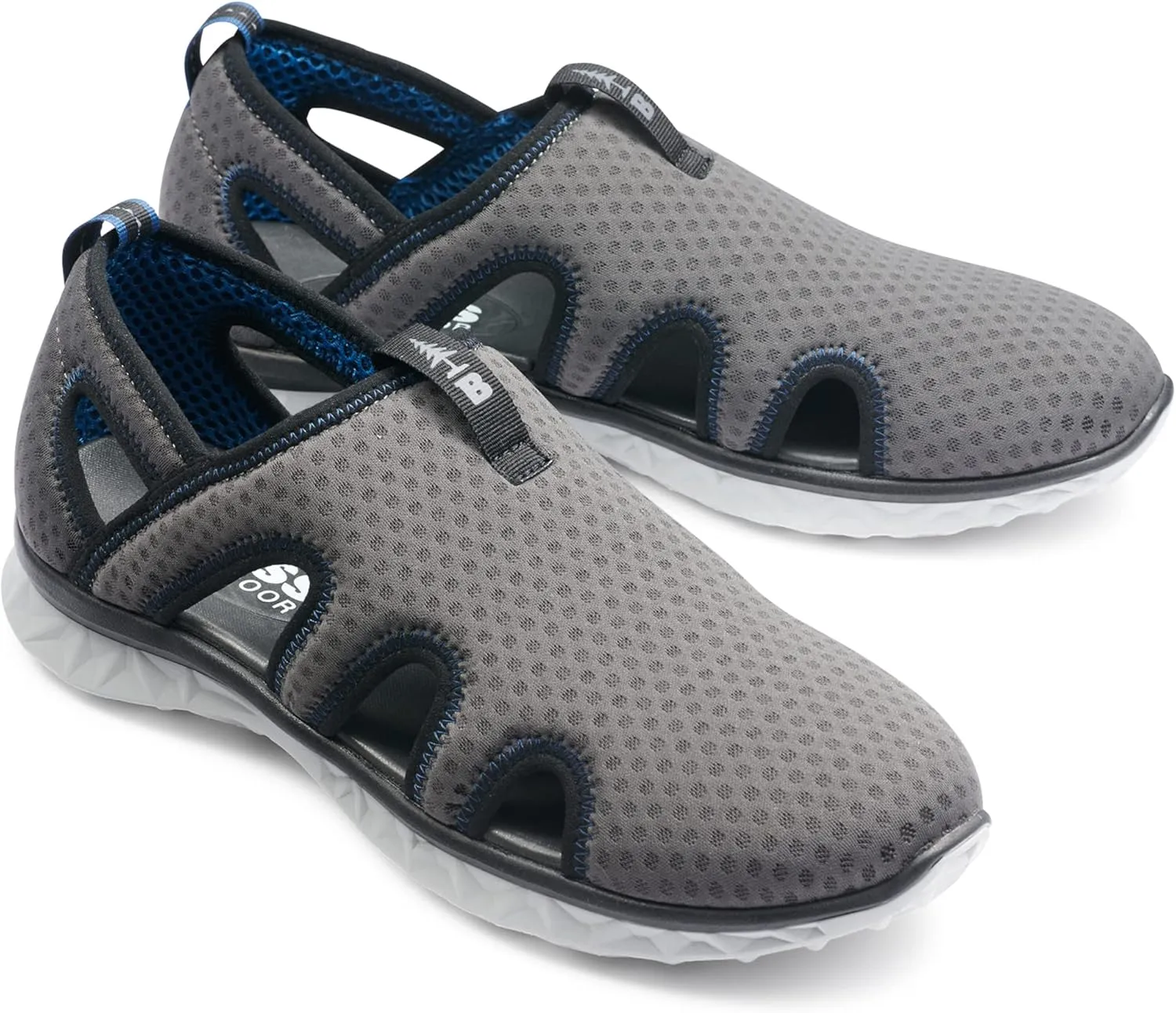 BASS OUTDOOR Men's Hex Vented Hiking Shoes  Traction-Sole Mesh Slip-ons