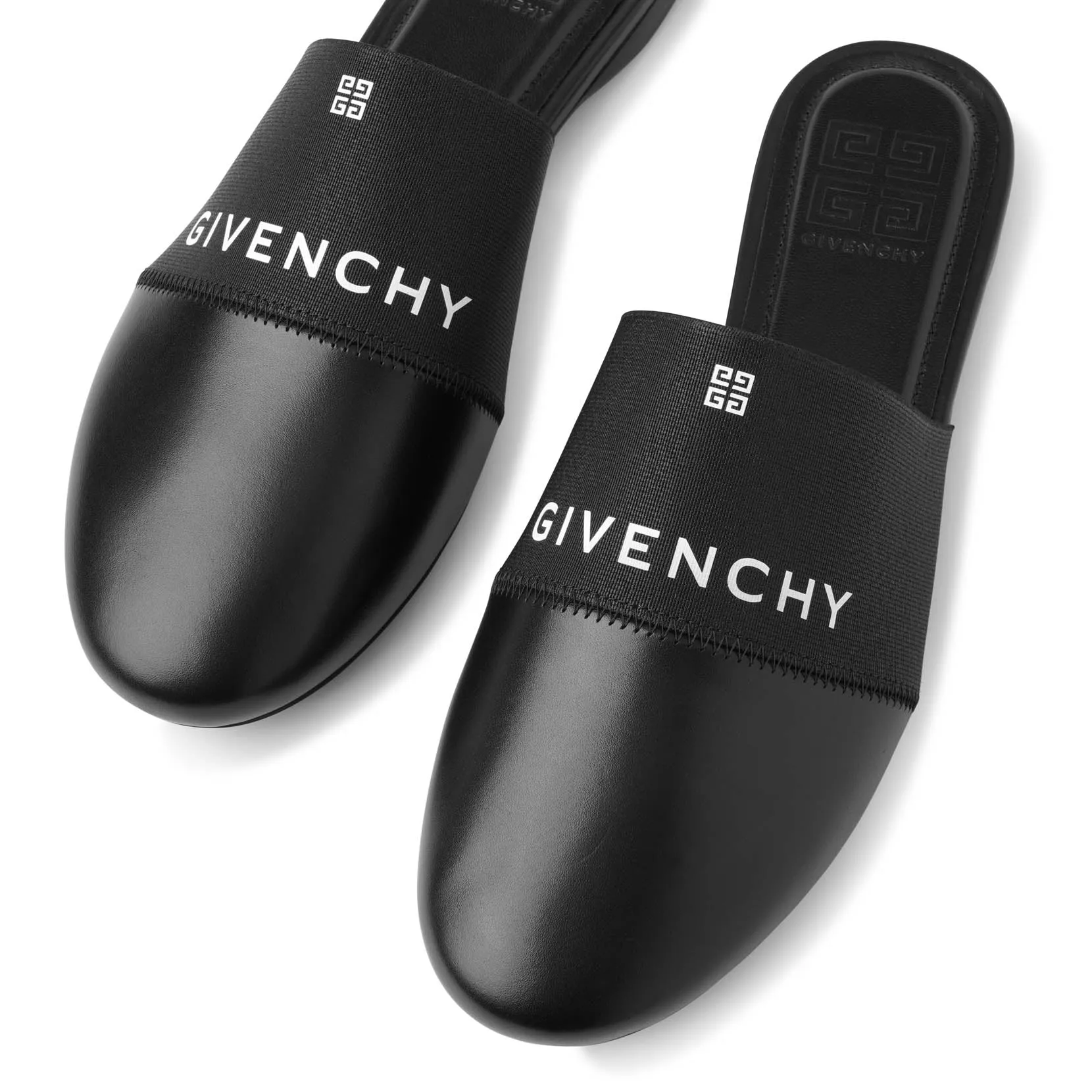 Bedford 4G black flat mules
