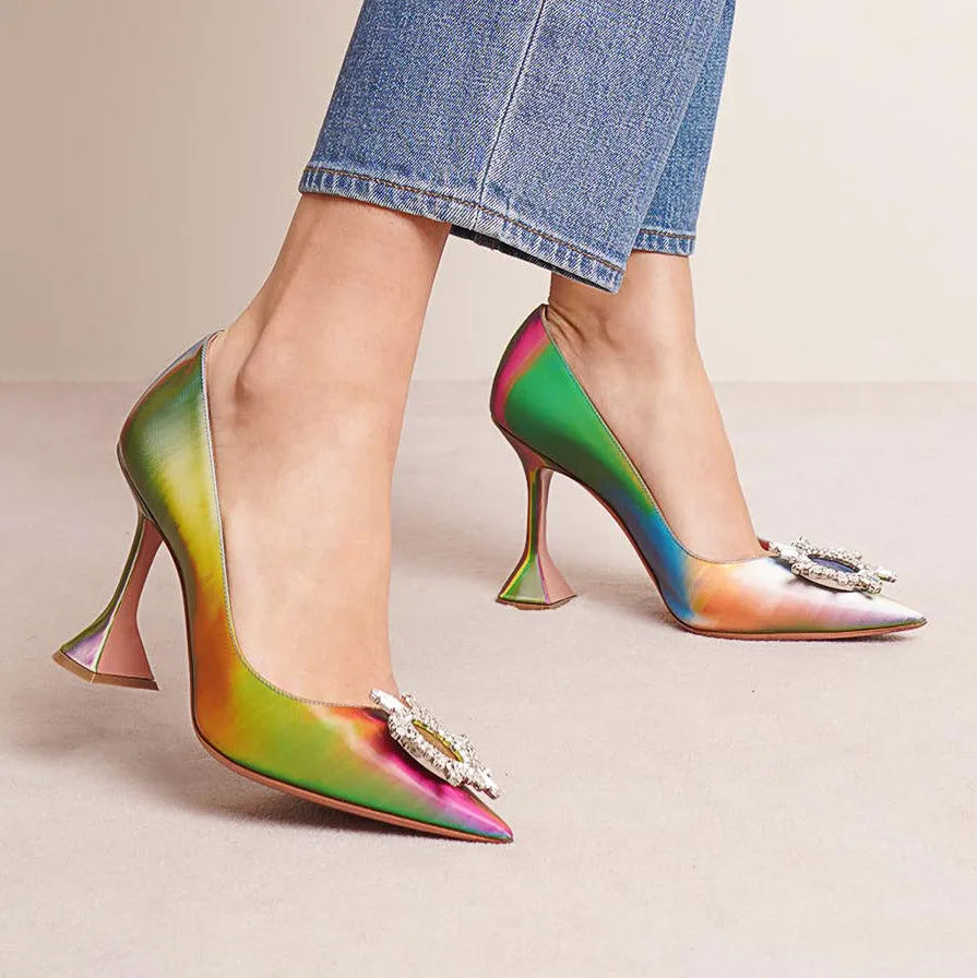 Begum crystal embellished leather pumps